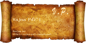 Vajna Pál névjegykártya